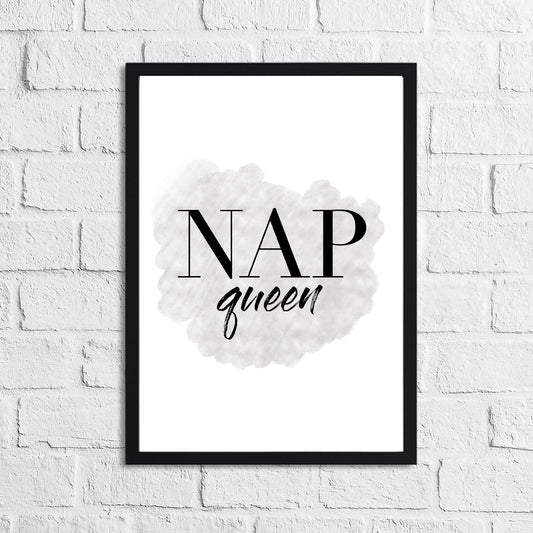 Nap Queen Grey Room Quote Wall Decor Print