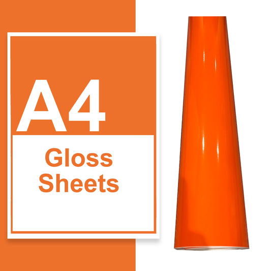 A4 A3 A2 Gloss Vinyl Sheets Orange