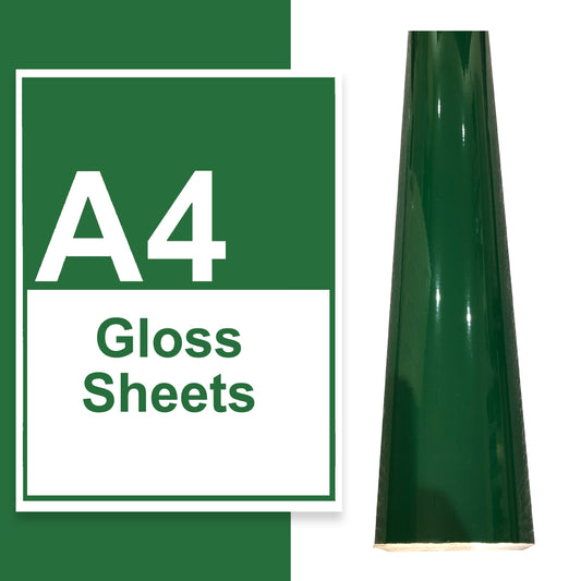 A4 A3 A2 Gloss Vinyl Sheets Racing Green