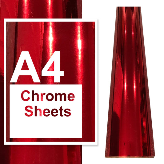 A4 A3 A2 Chrome Vinyl Sheets Red