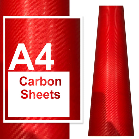 A4 A3 A2 Carbon Fibre Vinyl Sheets Red