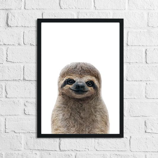 Sloth Colour Animal Children's Nursery Room Wall Decor Print