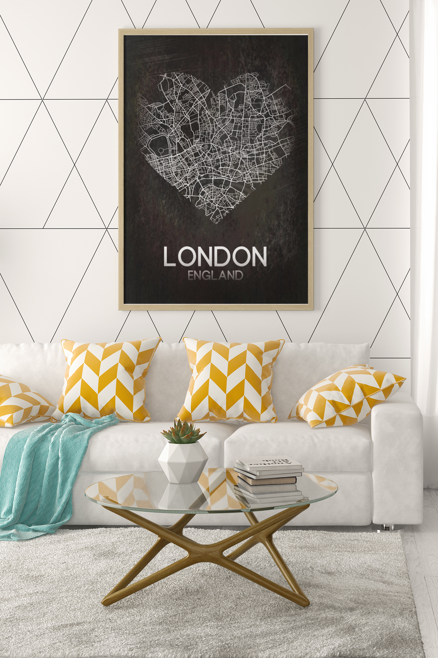 Love Heart Map Any City & Country Personalised 2022 Wall Decor Print with 10 New Styles