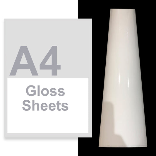 A4 A3 A2 Laser Printable Vinyl Sheets, Gloss Transparent