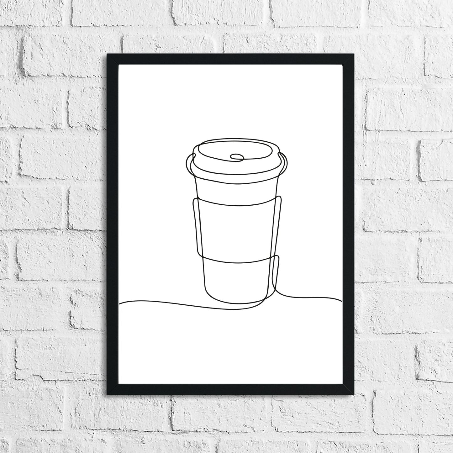 Travel Mug Simple Line Work Kitchen Wall Decor Print