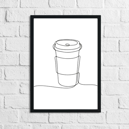 Travel Mug Simple Line Work Kitchen Wall Decor Print