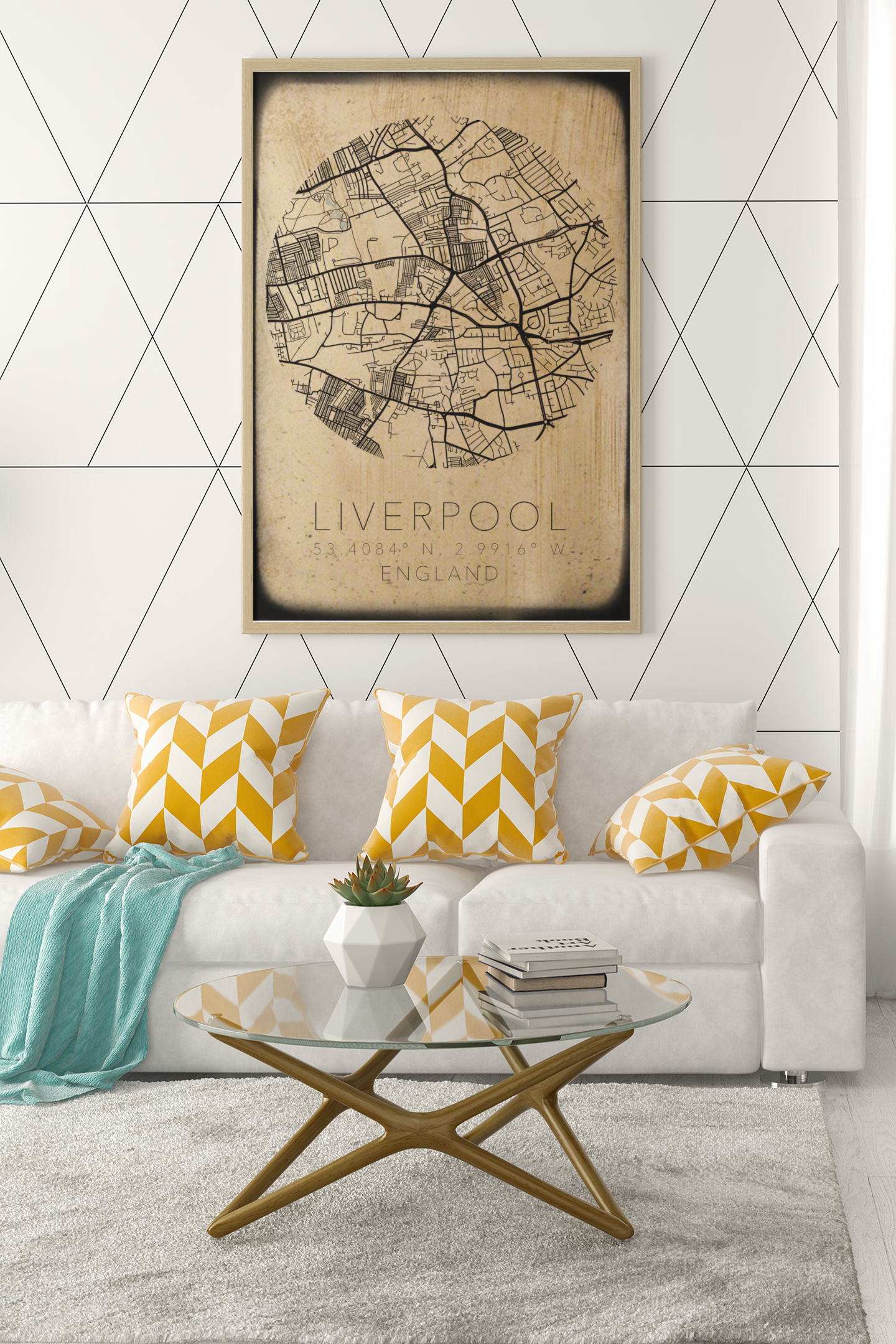 Any City & Country Circular Map with Coordinates Personalised 2022 Wall Decor Print with 10 New Styles