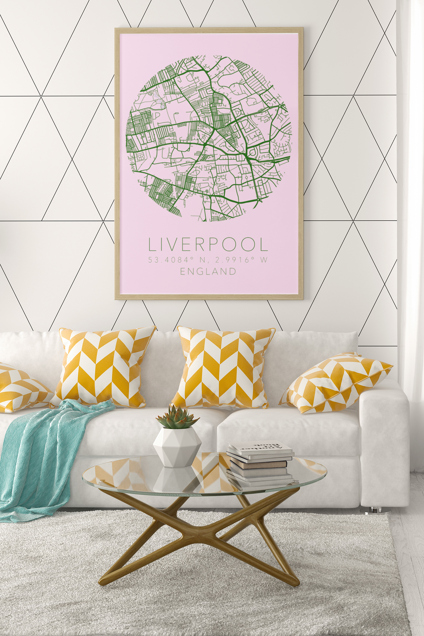 Any City & Country Circular Map with Coordinates Personalised 2022 Wall Decor Print with 10 New Styles