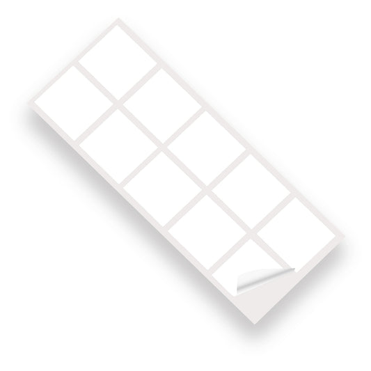 White Gloss 100mm SQ Vinyl Wall Tile Stickers Kitchen & Bathroom Transfers