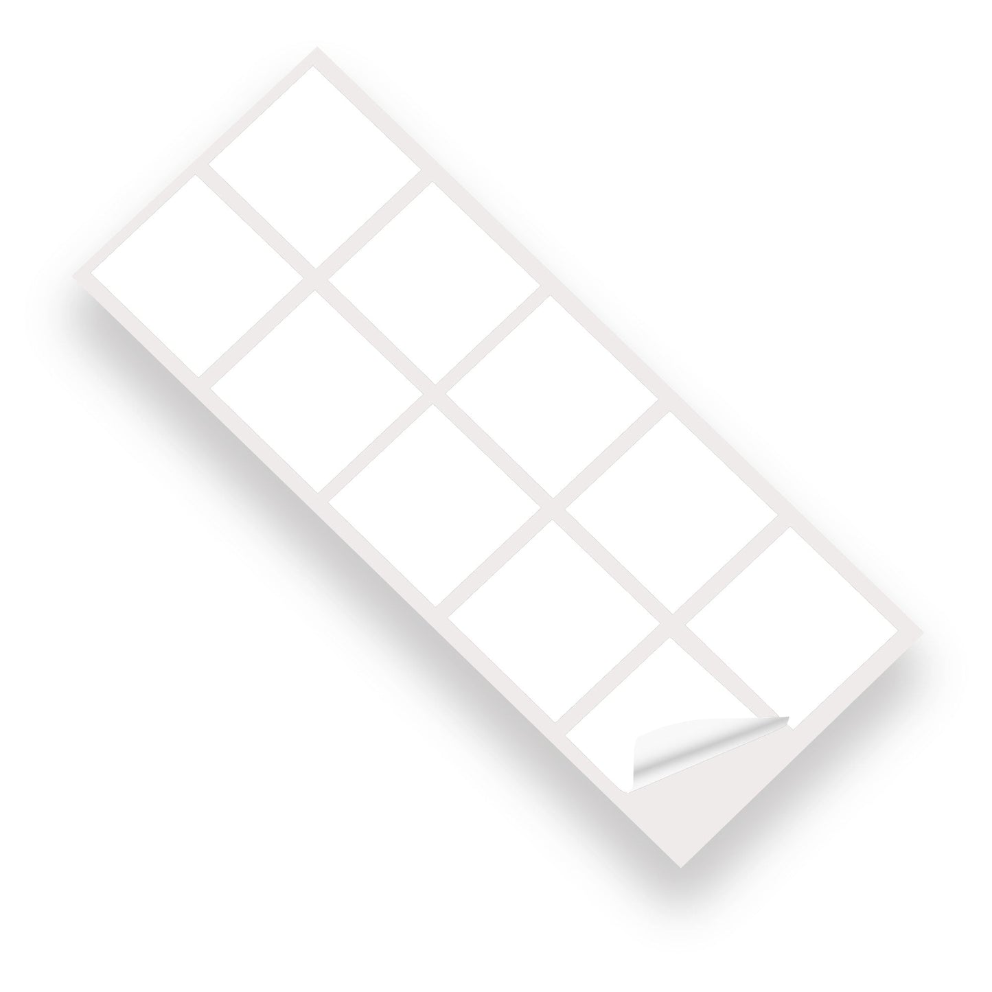 White Matte 100mm SQ Vinyl Wall Tile Stickers Kitchen & Bathroom Transfers
