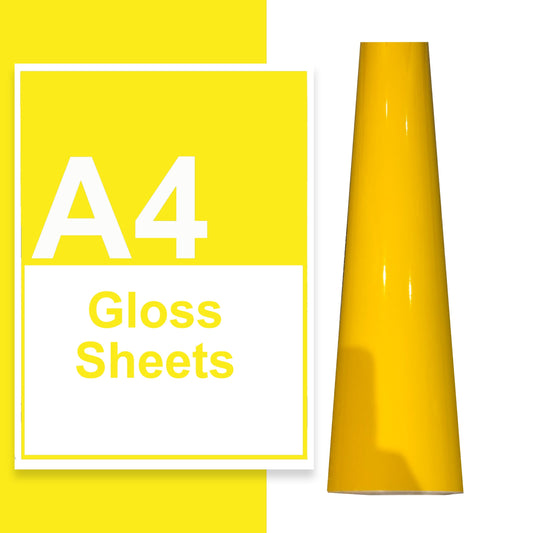 A4 A3 A2 Gloss Vinyl Sheets Bright Yellow